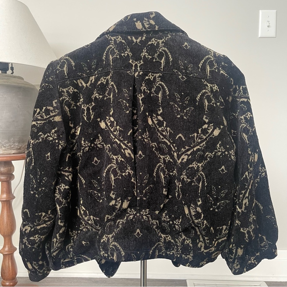 Free People | Brocade Tapestry Asymmetrical Zip Moto Style Jacket - Picture 12 of 12